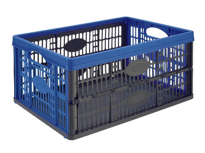 CESTO PIEGHEVOLE VOILA' COLORE NERO/AZZURRO  cm.47,5x35x4,323,6h. lt.32    TONTARELLI