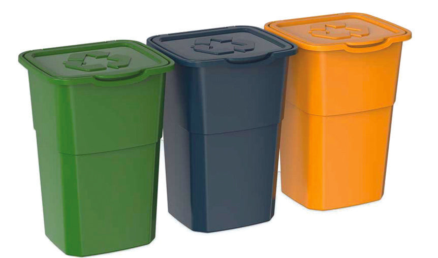 KIT 3 PATTUMIERE ECO3 PER RACCOLTA DIFFERENZIATA LT.50 ART.429 - 3 pezzi DEA HOME