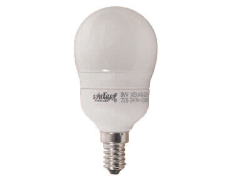 LAMPADA ELETTRONICA A SFERA OPALE E14  9w  E14   2700  °K calda    SYNTESY