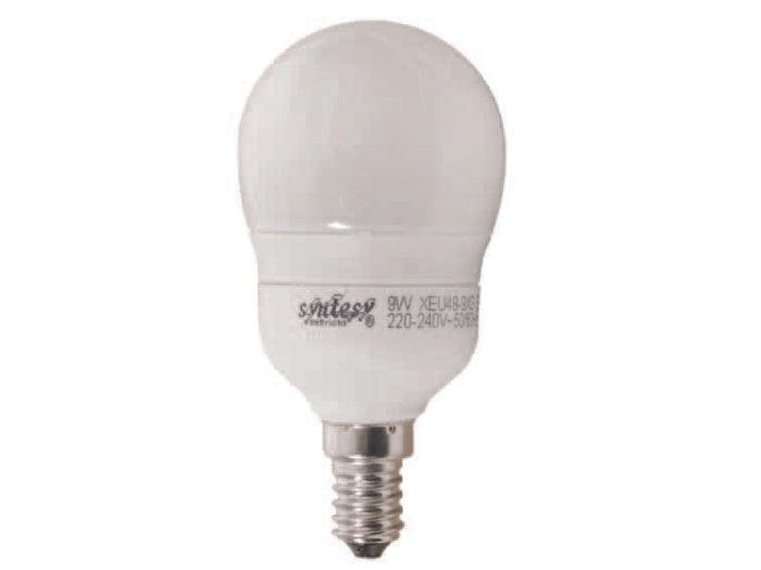 LAMPADA ELETTRONICA A SFERA OPALE E14  9w  E14   2700  °K calda    SYNTESY