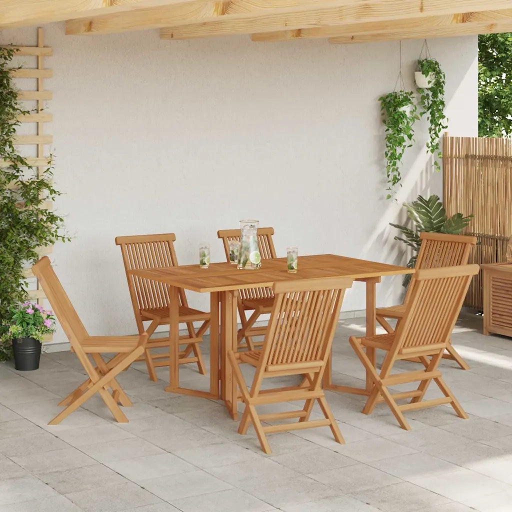 Set da Pranzo per Giardino 7 pcs Marrone Legno di teak solido 3155338