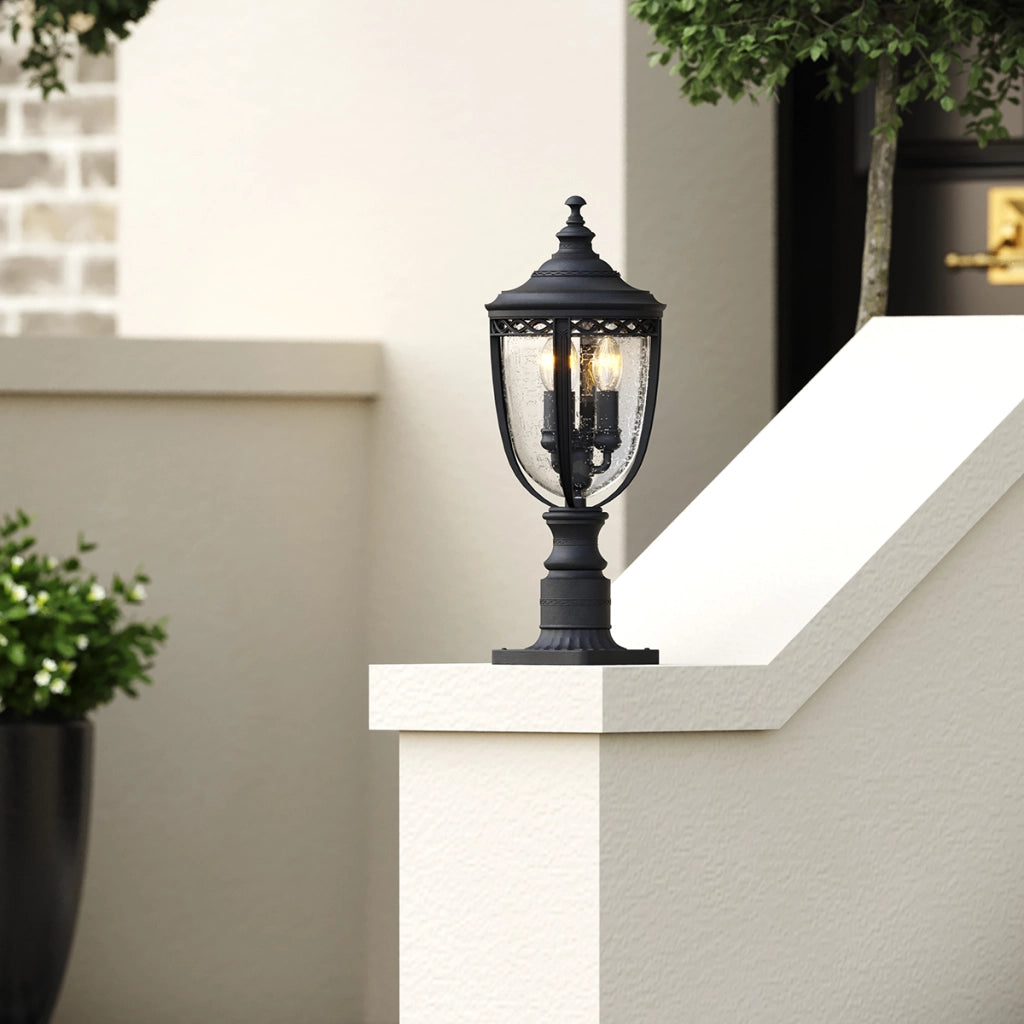 Lampada da esterno a stelo 55 cm English Bridle 3xE14 nera Feiss