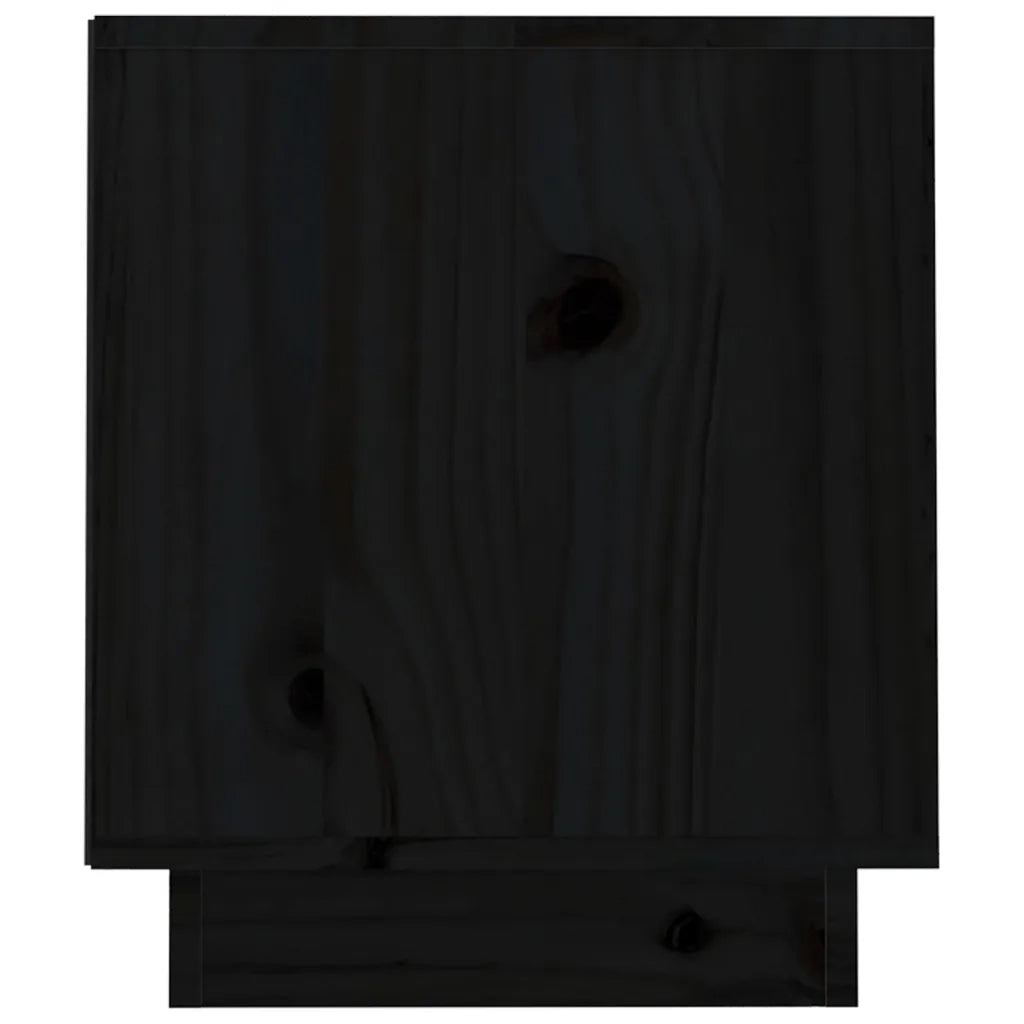 Mobile Porta TV Nero 70x34x40 cm in Legno Massello di Pino