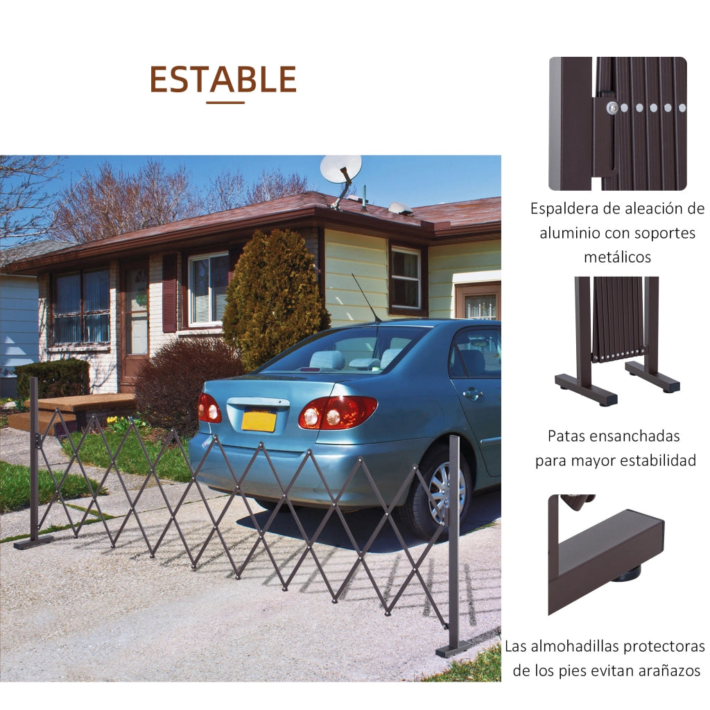 Recinzione Esterna per Giardino in Lega di Alluminio ¨C Zephmum ¨C Colore Marrone 250x31x103,5 cm