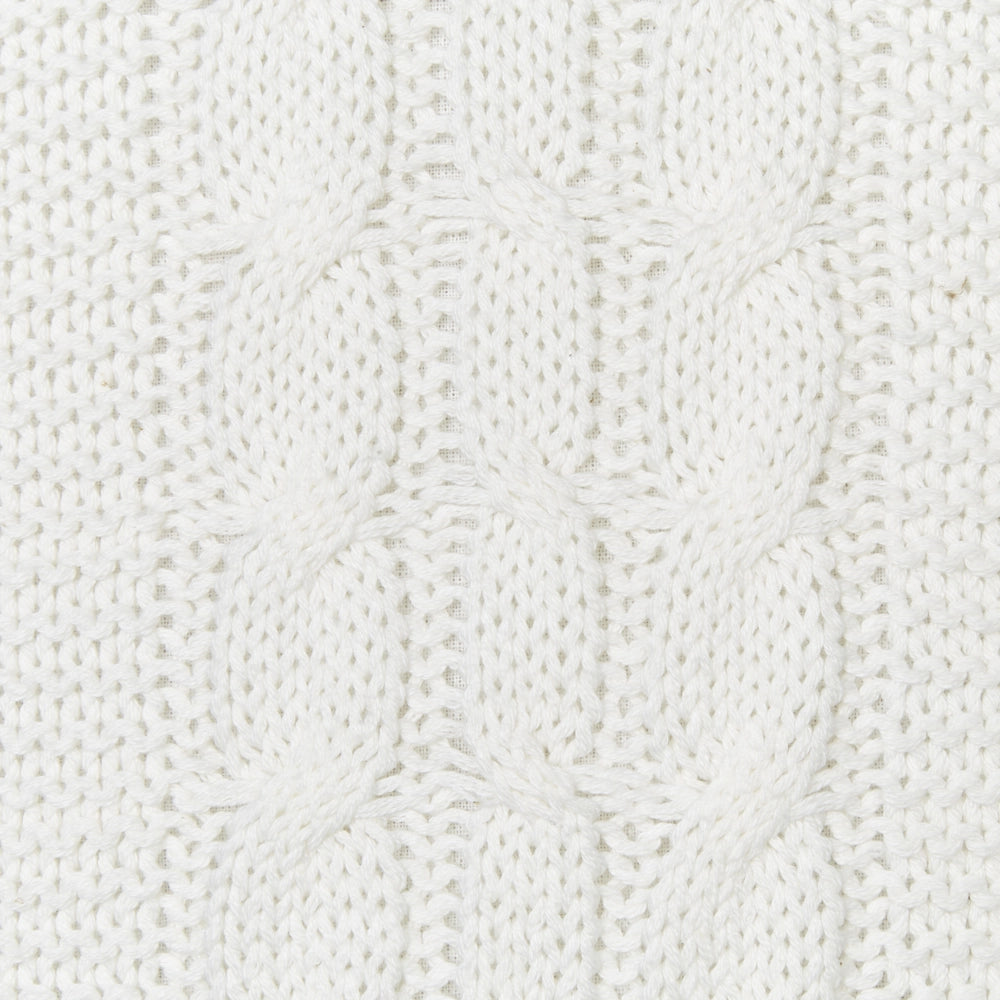 Set di 2 cuscini decorativi in cotone con disegno intrecciato bianco soggiorno camera da letto