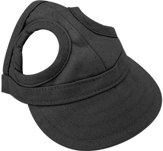 Cappello da Baseball per Cani - Protezione contro le Radiazioni - M - Nero - Accessorio per Cani - Adatto per Piccoli Cani - Nero