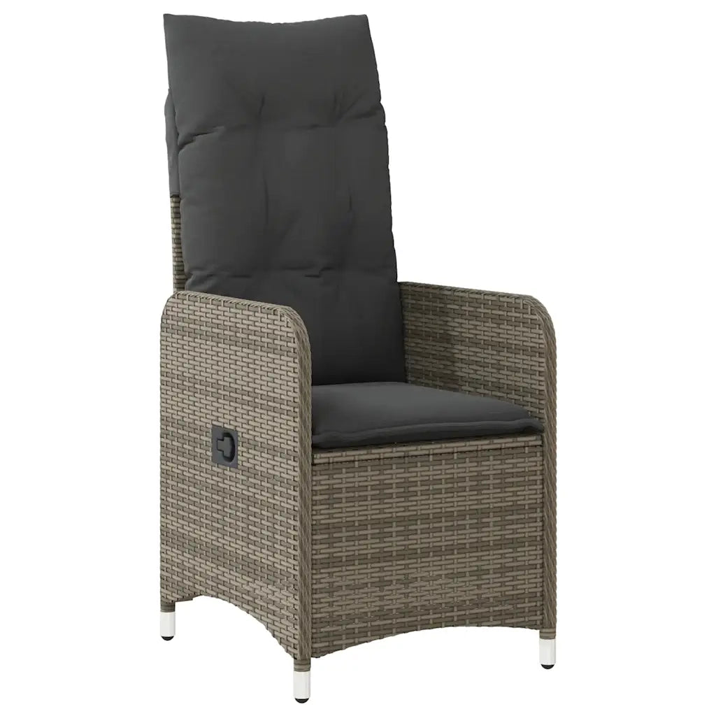 Set BistrÃ² da Giardino 5 pz con Cuscini in Polyrattan Grigio