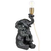 Lampada da tavolo a tema animale Luce da comodino a forma di elefante Lampada da lettura per la camera da letto Nero