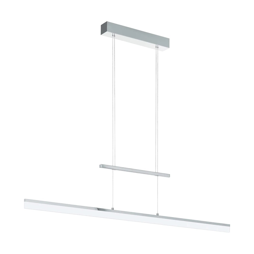 Lampadario A Sospensione Minimal Tarandell Alluminio Cromo 2 Led 12,5W 3300Lm