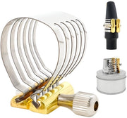 Connettore per saxofono professionale per principianti - Acciaio inossidabile - Flessibilità - Zaffiro/Oro - Scatola di cartone - Resistente allo shock - Connettore per saxofono