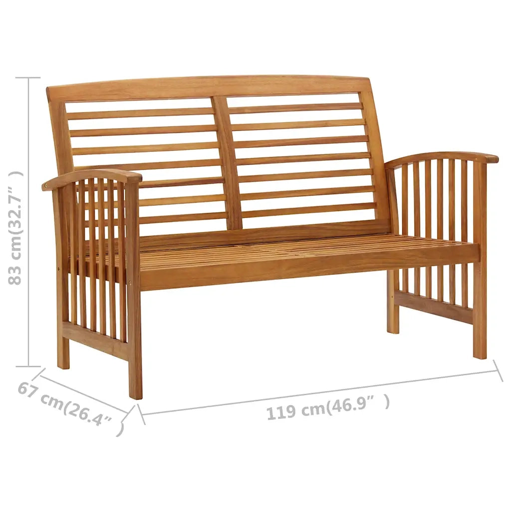 Panchina da Giardino | Panca da Giardino 119 cm in Legno Massello d'Acacia