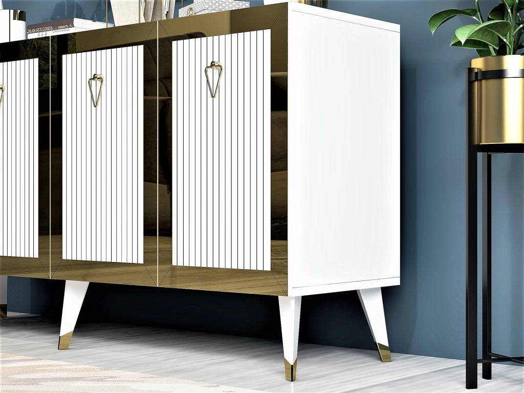 Credenza in legno "Bare" - 150 x 40 x 80 cm - Oro