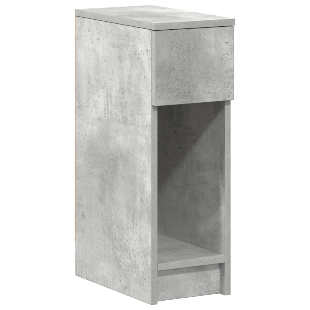 Comodino | Armadio da Notte | Mobiletto da notte con Cassetto Grigio Cemento 20x36x60 cm