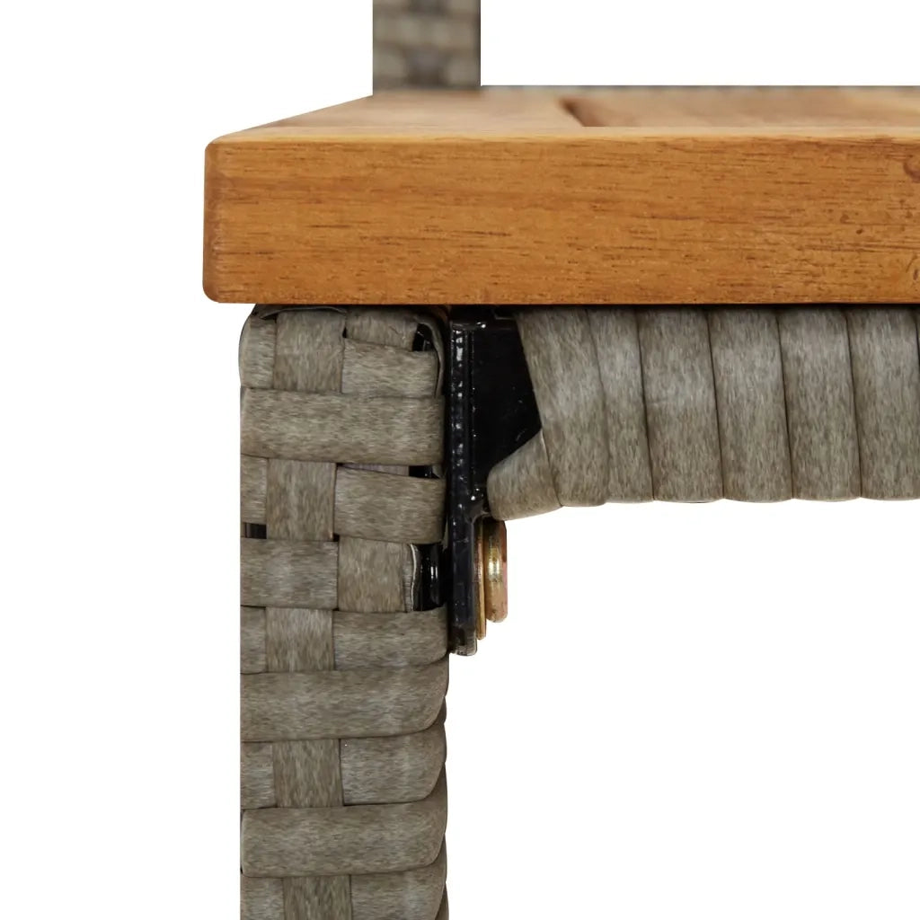 Set Bar Giardino 5pz Grigio Polyrattan e Legno Massello Acacia 3187693