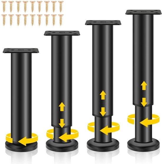 Set di sostegni mobili regolabili - Alzabanchi mobili - Sostegni per cassetti - Sostegni per tavolo - Sostegni per divano - Set da 4 pezzi - Sostegni mobili da tavolo