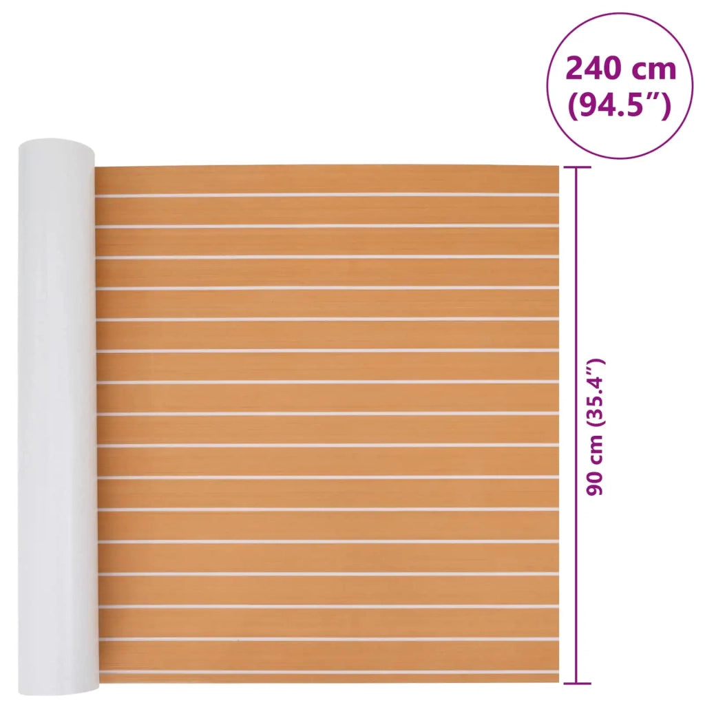 Tappetino per Barche Rigato Marrone e bianco 240 x 90 cm EVA CFW2544908