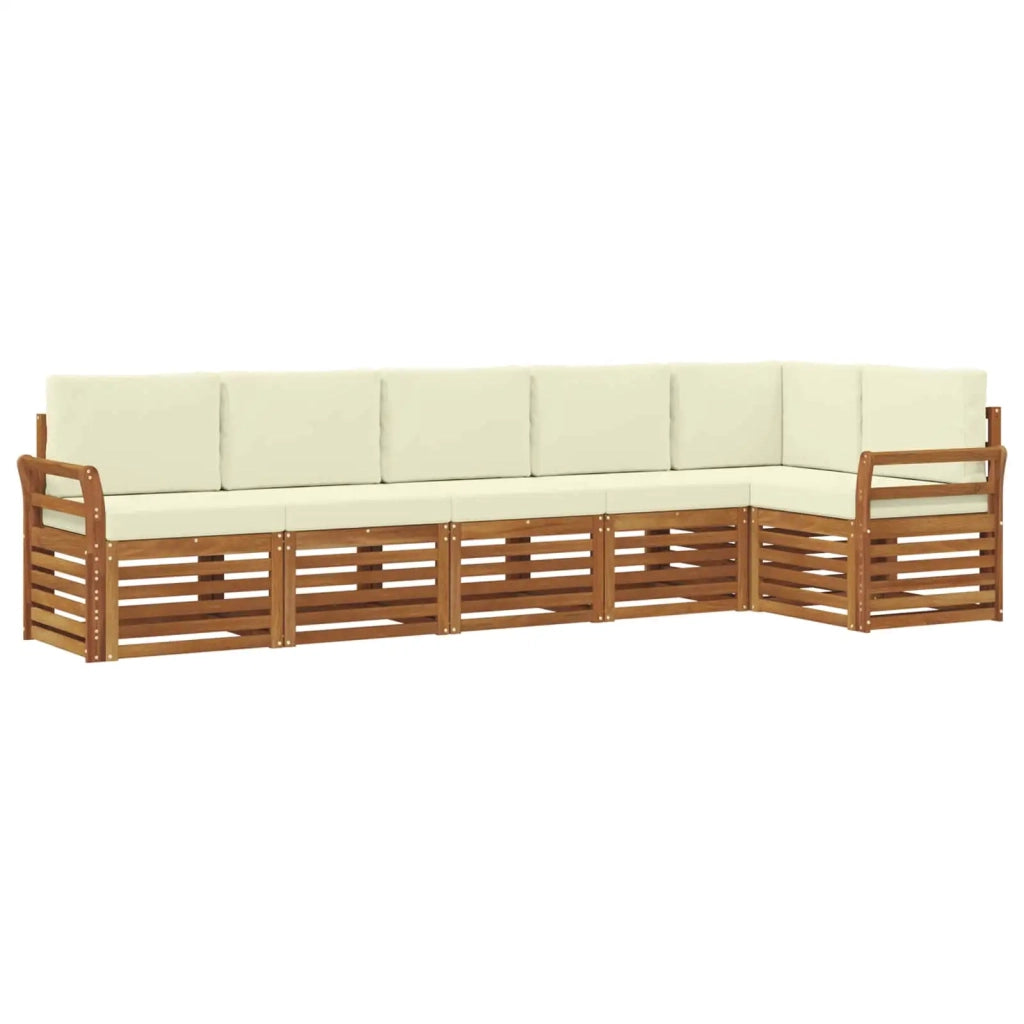 Set divano sezionale con cuscino 6 pcs Naturale e Crema 3374890