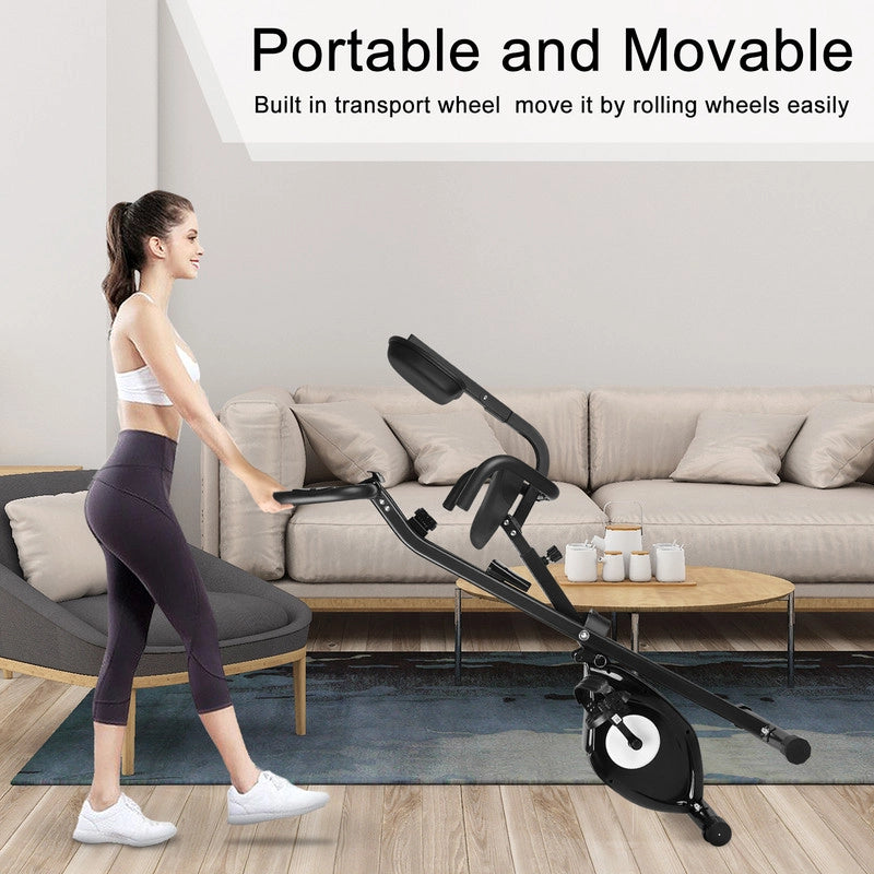 Cyclette pieghevole , resistenza magnetica a 8 livelli, sedile regolabile, con volano magnetico da 2,5 kg, silenziosa e liscia