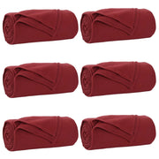 Coperte da Pile 6 pz Rosso Bordeaux 240 x 220 cm Panno