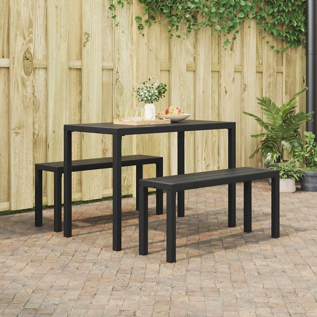 Set da Pranzo per Giardino 3 pz | Set Salotto da Giardino Antracite Acciaio