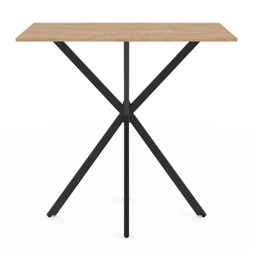 IDMarket - Tavolo bar rettangolare ALIX con gamba in legno e ragno nero 100 cm