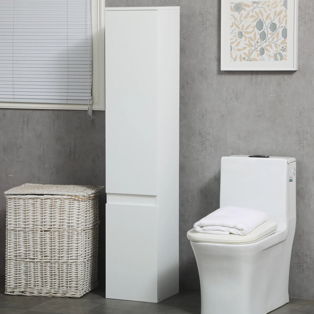 Colonna bagno 2 ante 3 ripiani regolabili ¨C zephmum ¨C bianco 30x28x152.5 cm