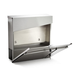 Cassetta postale con vano portagiornale V23 acciaio inox 370 x 102 x 370 mm
