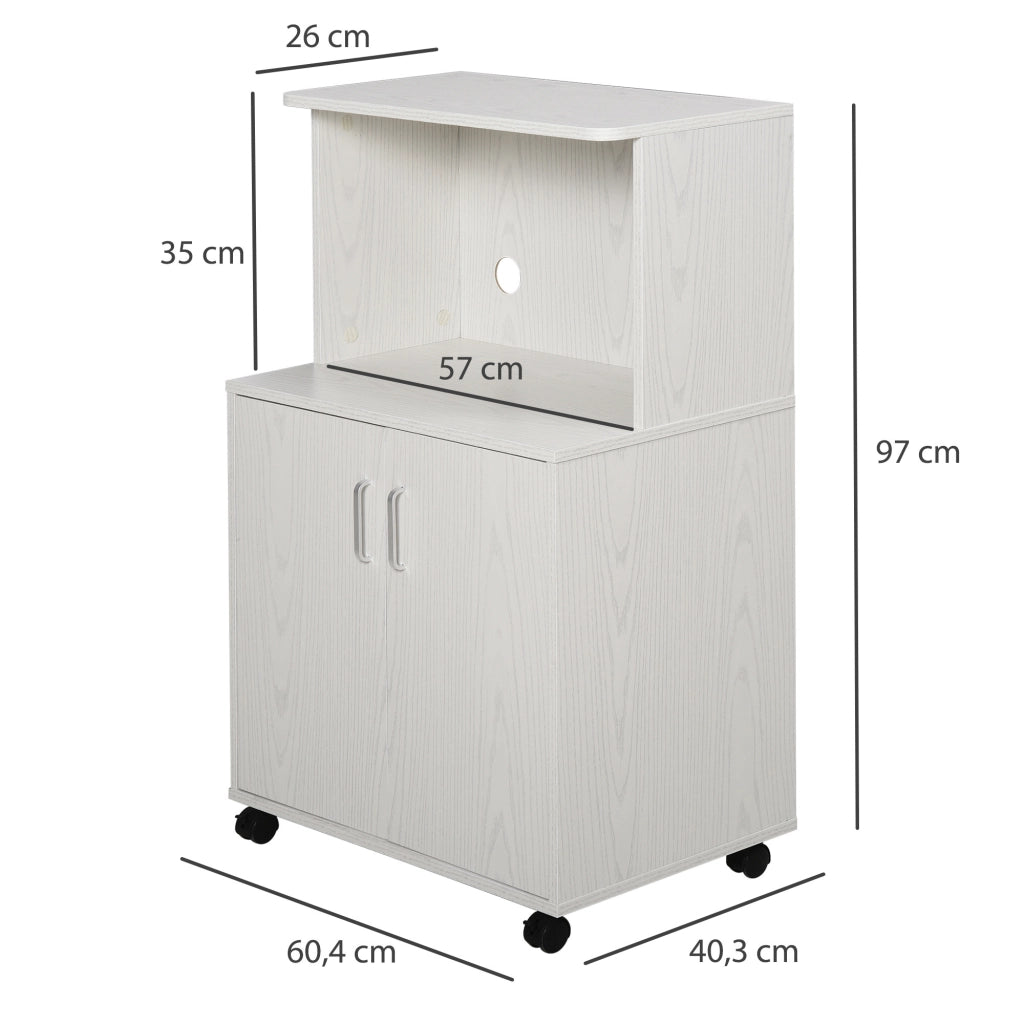 Armadio Basso per Cucina con Ante e Ripiano Regolabile ¨C zephmum ¨C Bianco 60,4x40,3x97 cm