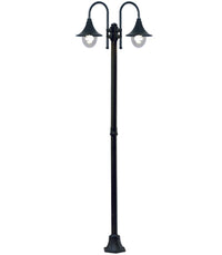 LAMPIONE 2 LUCI SU PALO MODELLO PARIGI  2x100w IP44 cm.76x230h. colore nero    SYNTESY