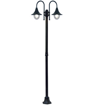 LAMPIONE 2 LUCI SU PALO MODELLO PARIGI  2x100w IP44 cm.76x230h. colore nero    SYNTESY