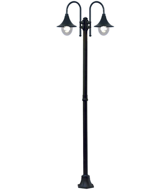 LAMPIONE 2 LUCI SU PALO MODELLO PARIGI  2x100w IP44 cm.76x230h. colore nero    SYNTESY