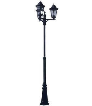 LAMPIONE 3 LUCI SU PALO MODELLO BERLINO  3X100w IP44 cm.230h. colore nero    SYNTESY