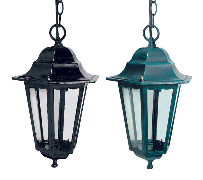 LANTERNA CON CATENA MODELLO BERLINO  60w IP44 mm.192x192x947h. colore nero    SYNTESY