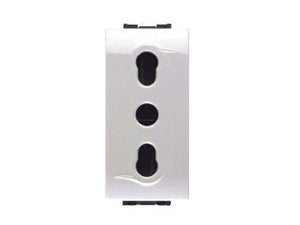 PRESA SICUREZZA BIVALENTE AQUA- - 2 poli+terra 10/16A alveoli ø mm.4/5 (7679) - 6 pezzi MARLANVIL