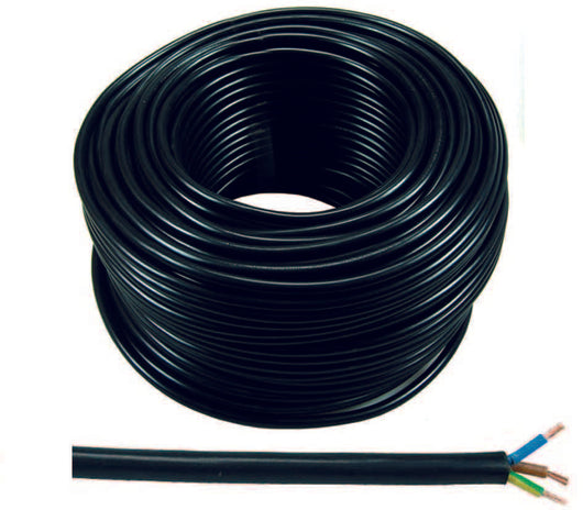 CAVO ELETTRICO MULTIPOLARE SIMILGOMMA NERO H05VV-F- - 3x mmq.1 colore nero - 100 mt