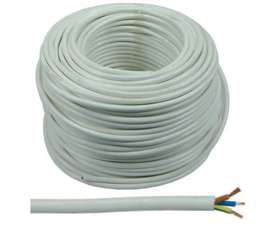 CAVO ELETTRICO MULTIPOLARE SIMILGOMMA BIANCO H05VV-F- - 3x mmq.1 colore bianco - 100 mt
