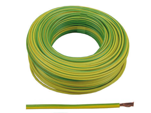 CAVO ELETTRICO UNIPOLARE ANTIFIAMMA GIALLO/VERDE- - 1x mmq.4 colore giallo/verde - 100 mt