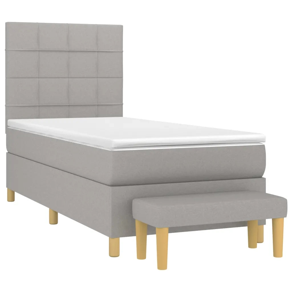 Giroletto a Molle con Materasso Grigio Chiaro 80x200 cm Tessuto 3137109