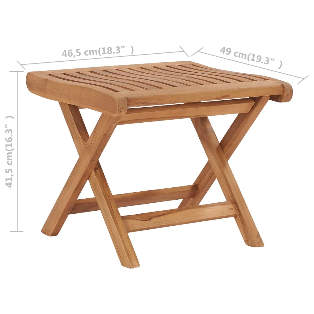 Poggiapiedi Pieghevole 46,5x49x41,5 cm Legno Massello di Teak 48981