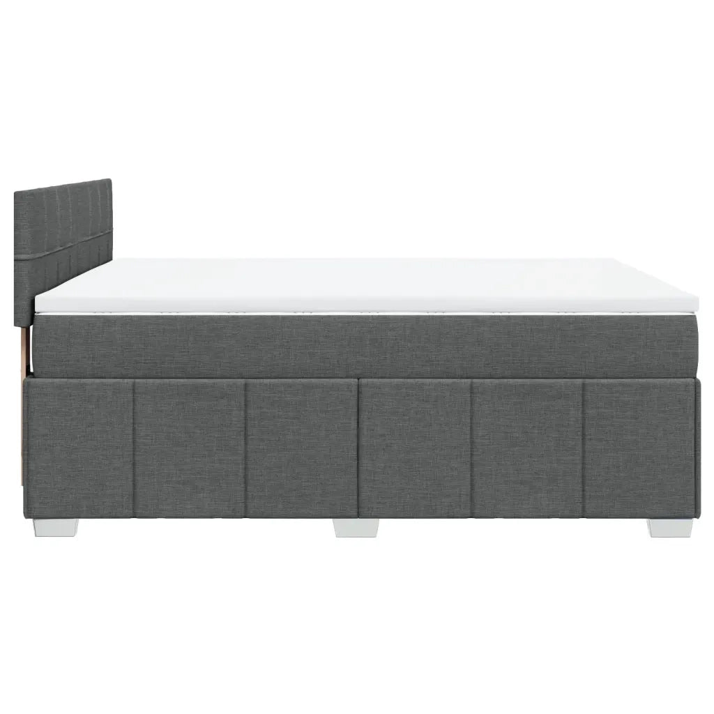 Giroletto a Molle con Materasso Grigio Scuro 140x200cm Tessuto
