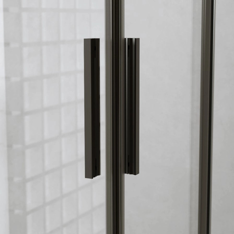 Box Doccia 80x80 Cm h190 Scorrevole Profili Nero Opaco Cristallo 6 mm Trasparente | Neat