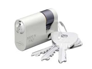 MEZZO CILINDRO OVALE IN ALLUMINIO 141 mm.37 decentrato (27x10) (141.27.10)    OMEC