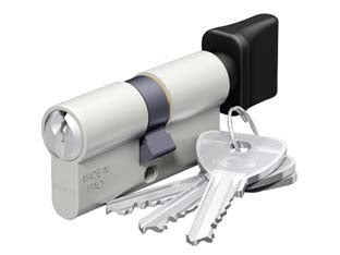 DOPPIO CILINDRO SAGOMATO IN ALLUMINIO CON POMOLO 123  mm.70 centrato (35x35) (123.35.35P)    OMEC