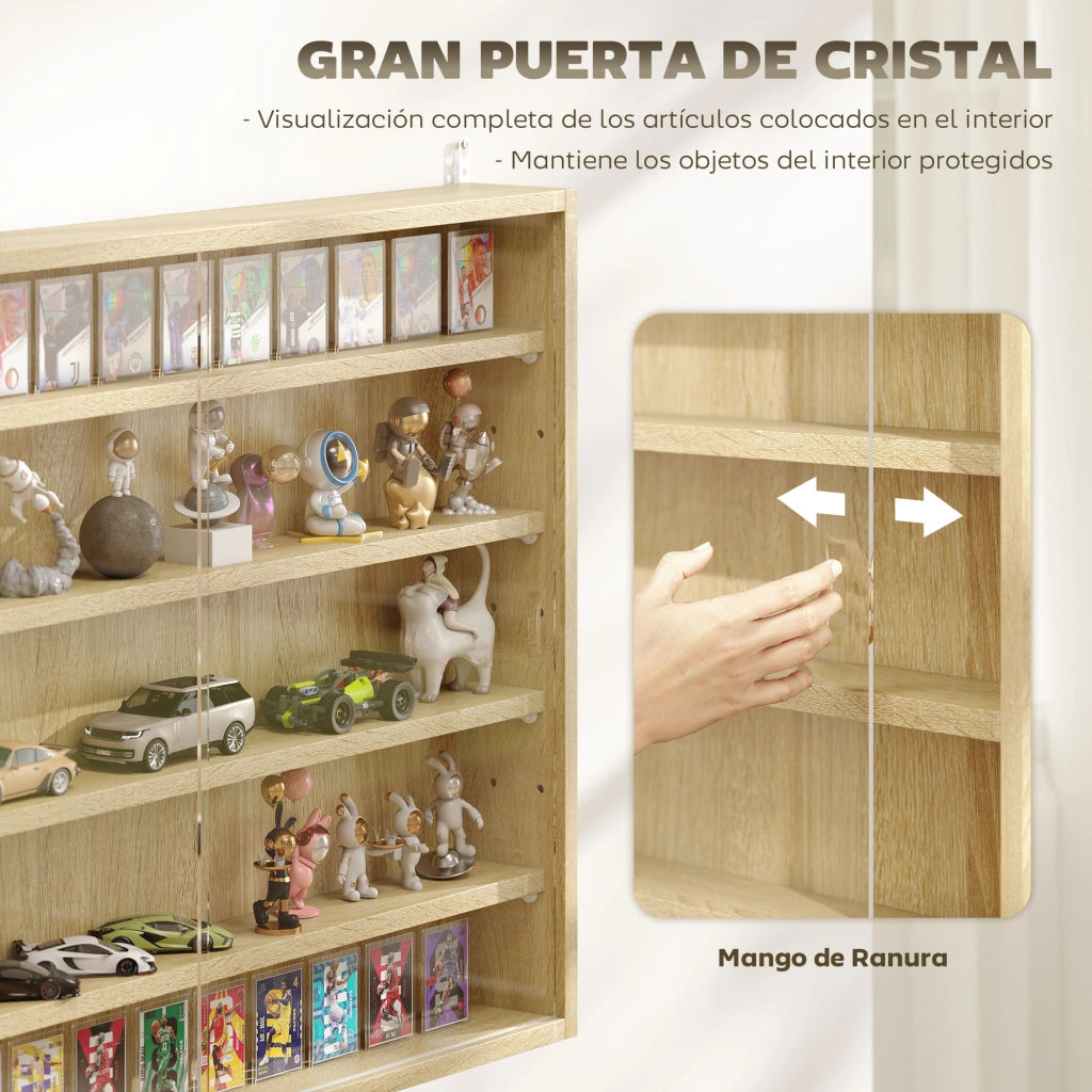 Libreria a muro con ante scorrevoli ¨C Minimal ¨C 80x60x9,5 cm rovere