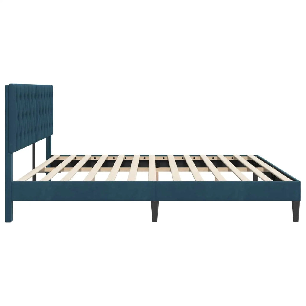 Struttura del letto con testiera Blu 180 x 200 cm Velluto 42027684