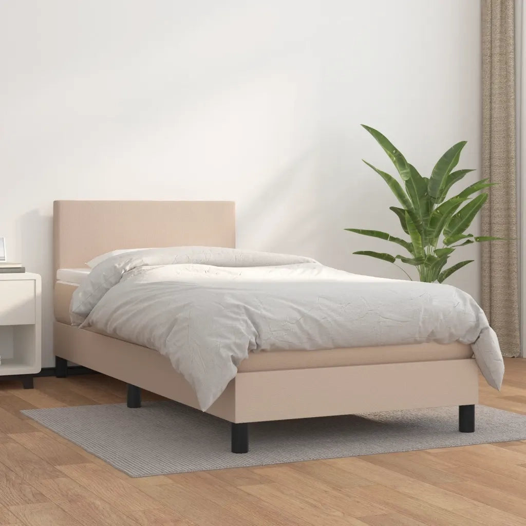 Giroletto a Molle con Materasso Cappuccino 100x200cm Similpelle 3140992