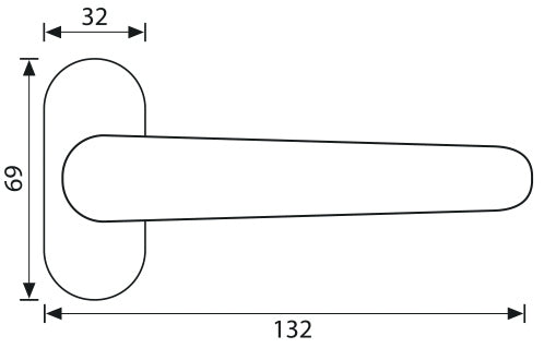MANIGLIA PER INFISSI IN ALLUMINIO Col. Bianco (ral 9010)