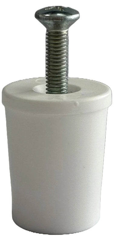 PARACOLPO PER TAPPARELLE CON RONDELLA E VITE Col. Bianco  mm. 28 50.00 pz
