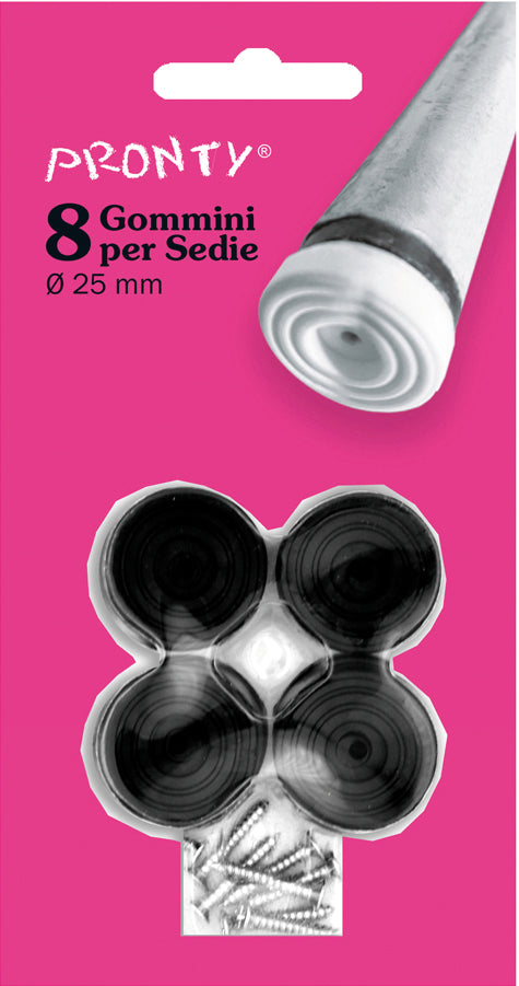 SOTTOSEDIE CON VITE Col. Nero Ø mm. 25  8 pz. 12.00 confezioni