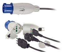 ADATTATORE INDUSTRIALE SPINA 2 POLI + TERRA 16A PER PRESA SCHUKO IP44  16A colore blu 73020    FANTON